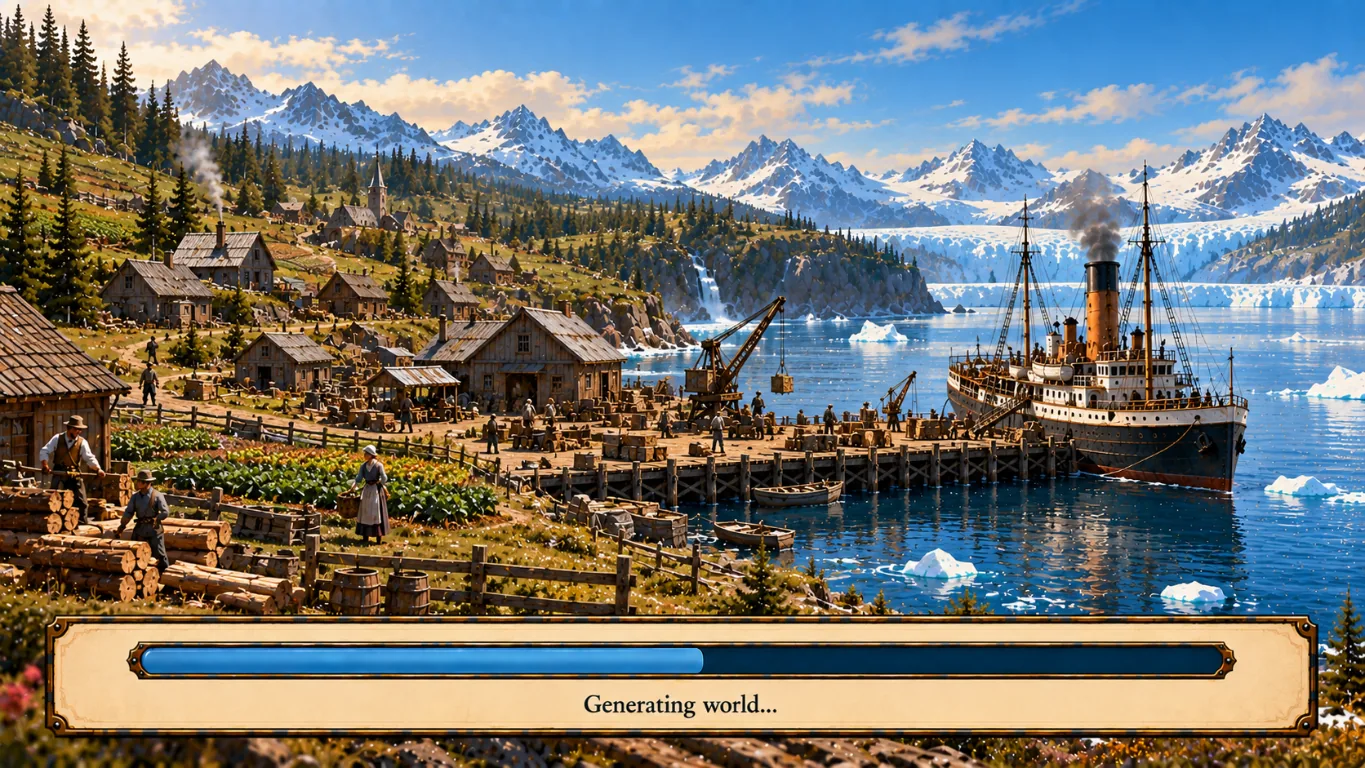Meltwater growing-colony loading-screen design concept